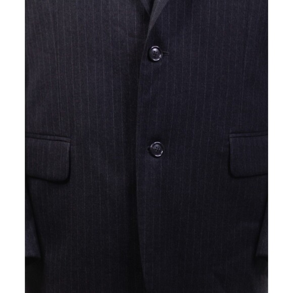 Jos A Bank Gray striped 2-piece suit men size 42L Pleated pants sz - Picture 7 of 16
